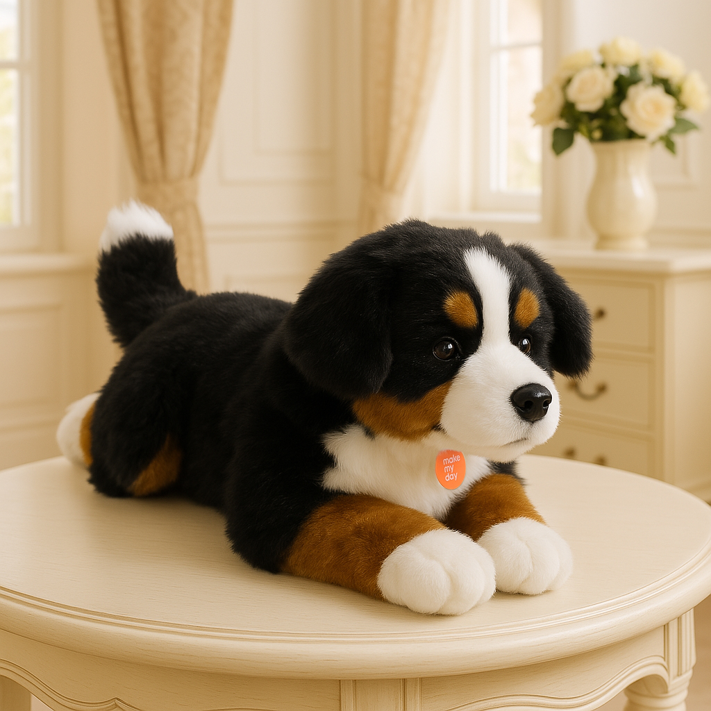 BERNELIA™ – Peluche Bouvier Bernois Réaliste