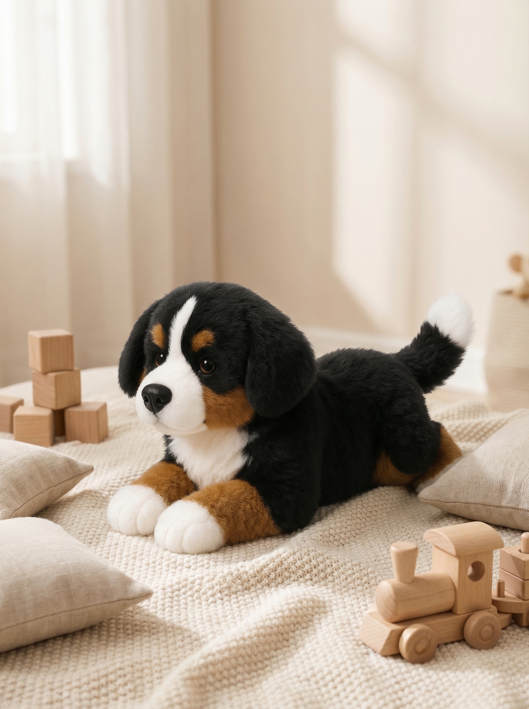 BERNELIA™ – Peluche Bouvier Bernois Réaliste